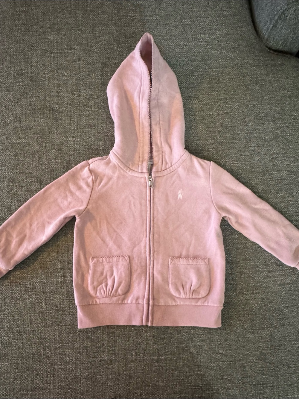 Polo by Ralph Lauren Girls Light Pink Hooded Zip-Up Sweatshirt